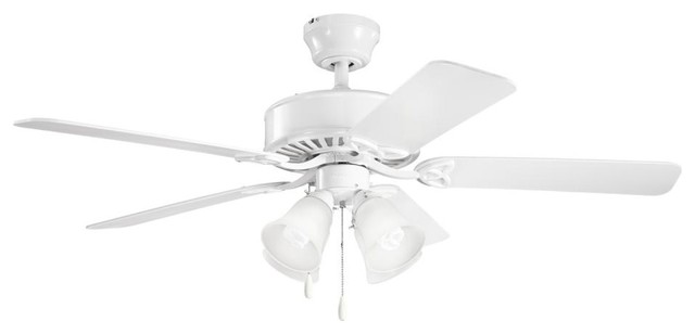 Four Light White Ceiling Fan