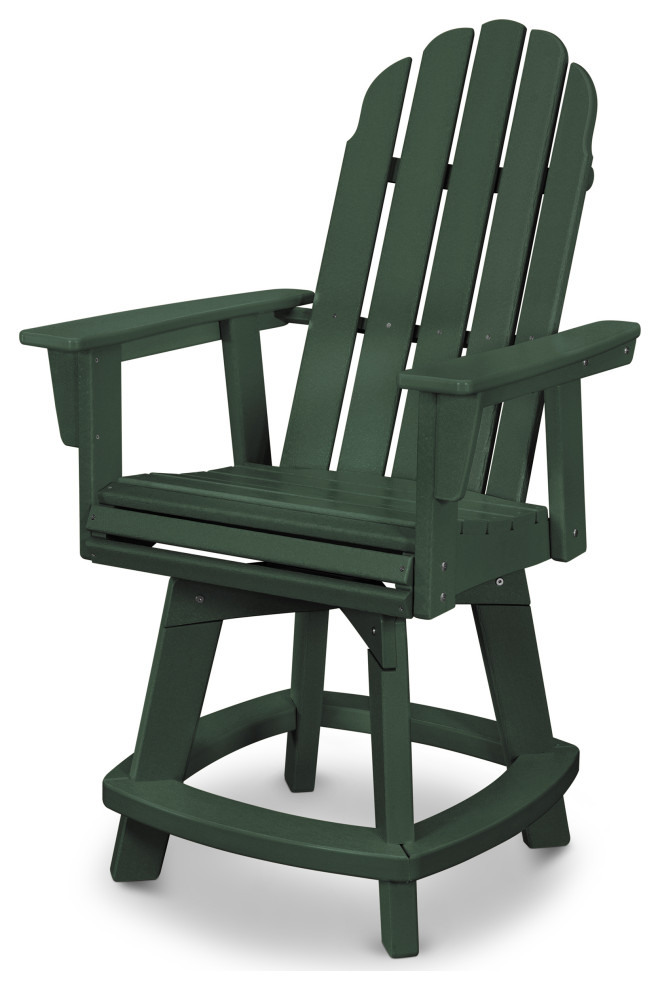 POLYWOOD Vineyard Adirondack Swivel Counter Chair Contemporary
