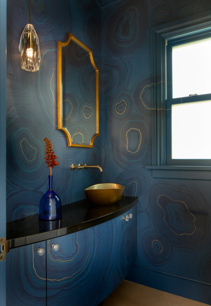 Piedmont Brown Shingle Home - Transitional - Powder Room - San ...
