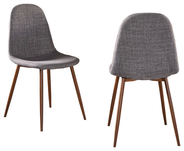 Gdf Studio Resta Fabric Dining Chairs With Wood Finished Metal Legs Set Of 2