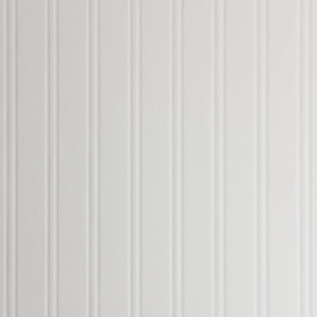 4000-59016  Murph White Beadboard Paintable Wallpaper Expanded Vinyl