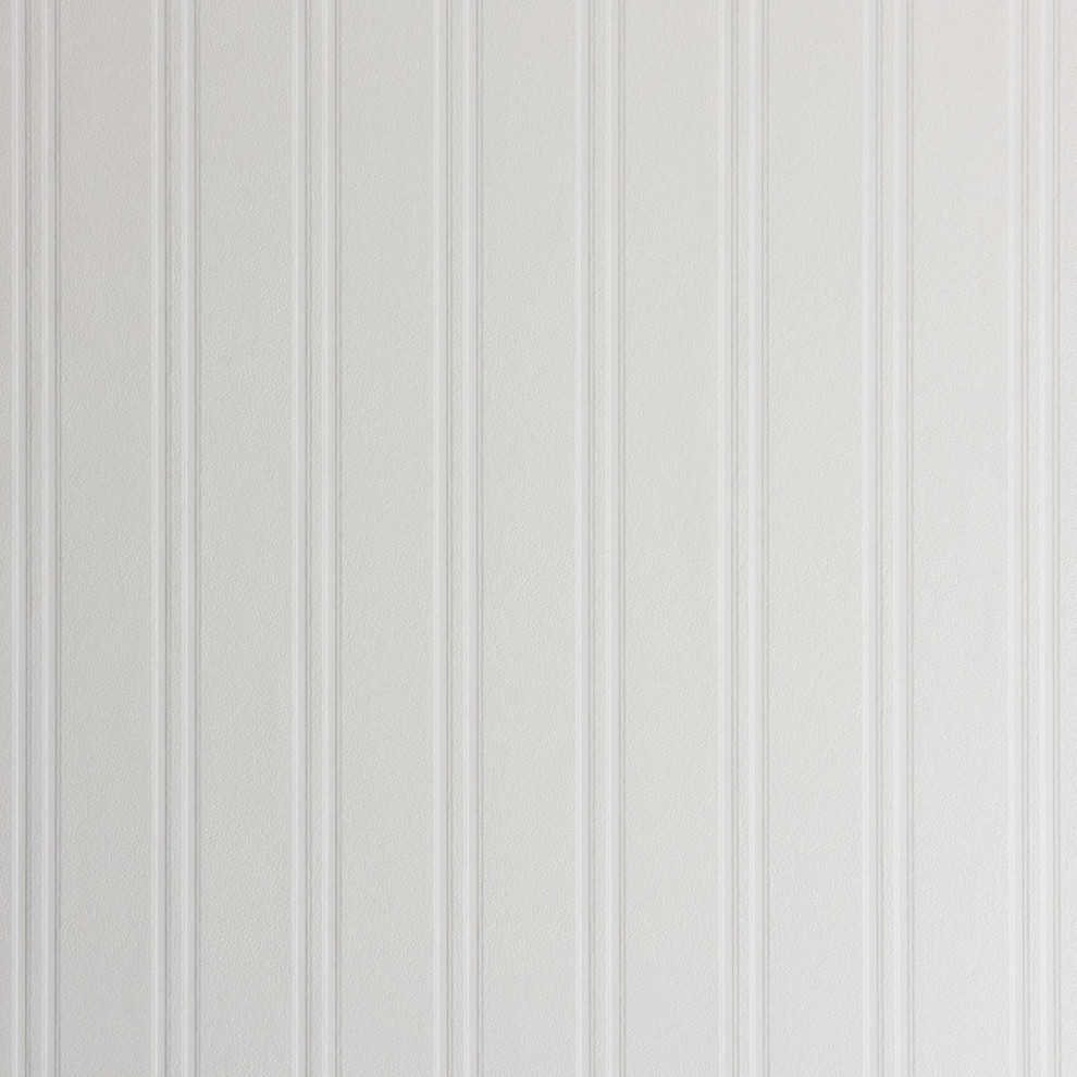 400059016 Murph White Beadboard Paintable Wallpaper Expanded Vinyl