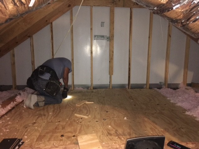 Attic Plywood Flooring Installed