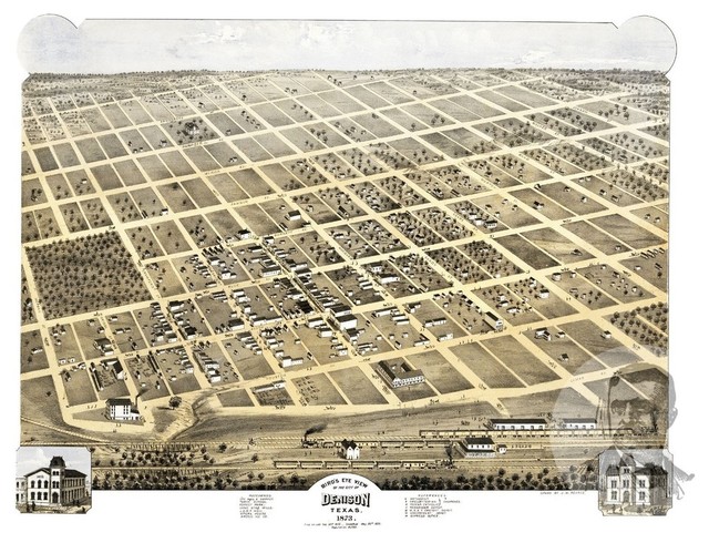 Old Map of Denison Texas 1873 - Home Design