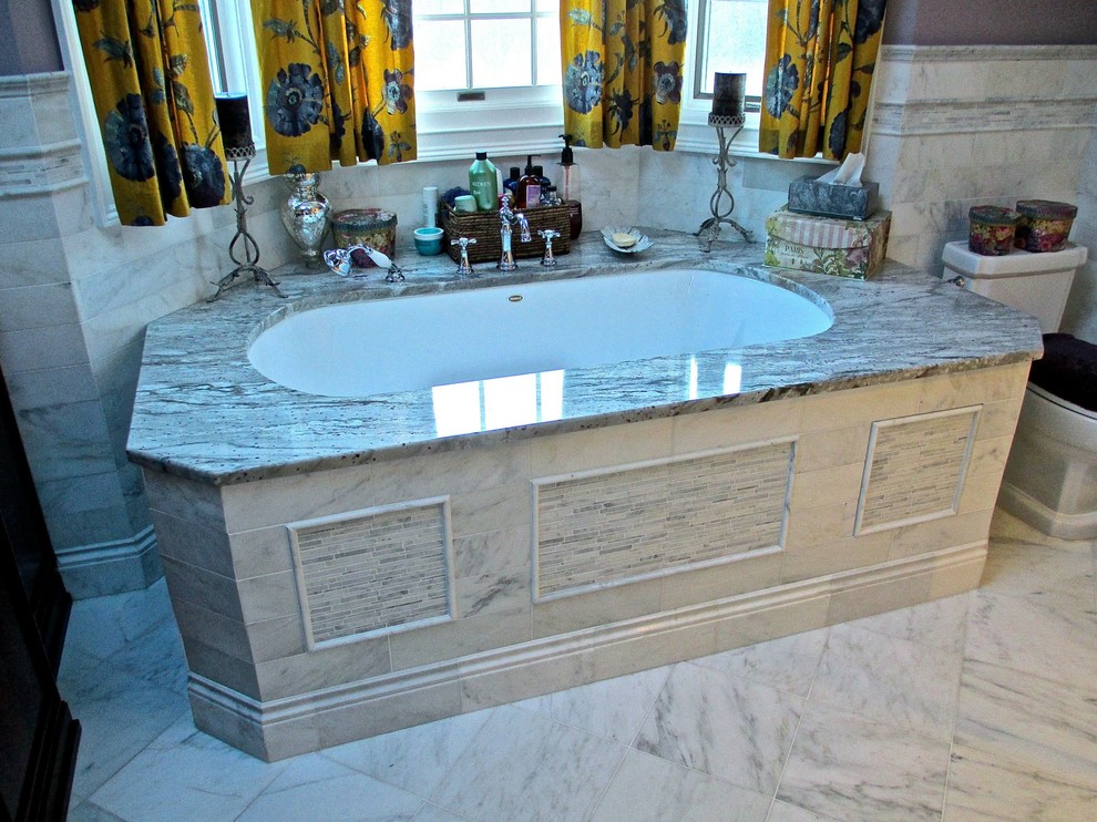 Bathroom Kent Marble Tile Bathroom New York by Vaccaro