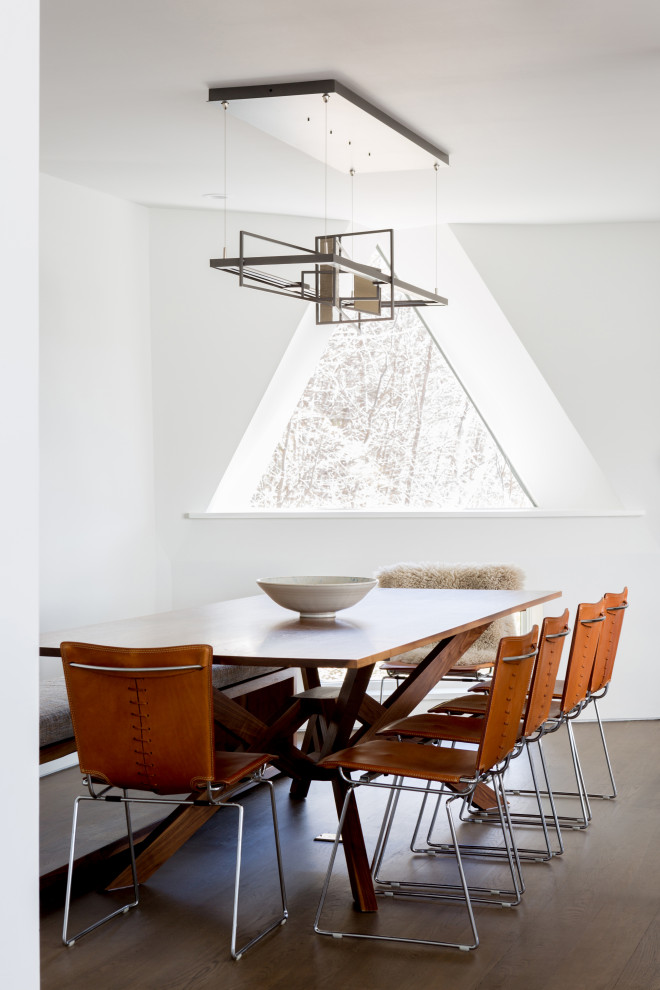 Inspiration for a midcentury dining room in Boston.