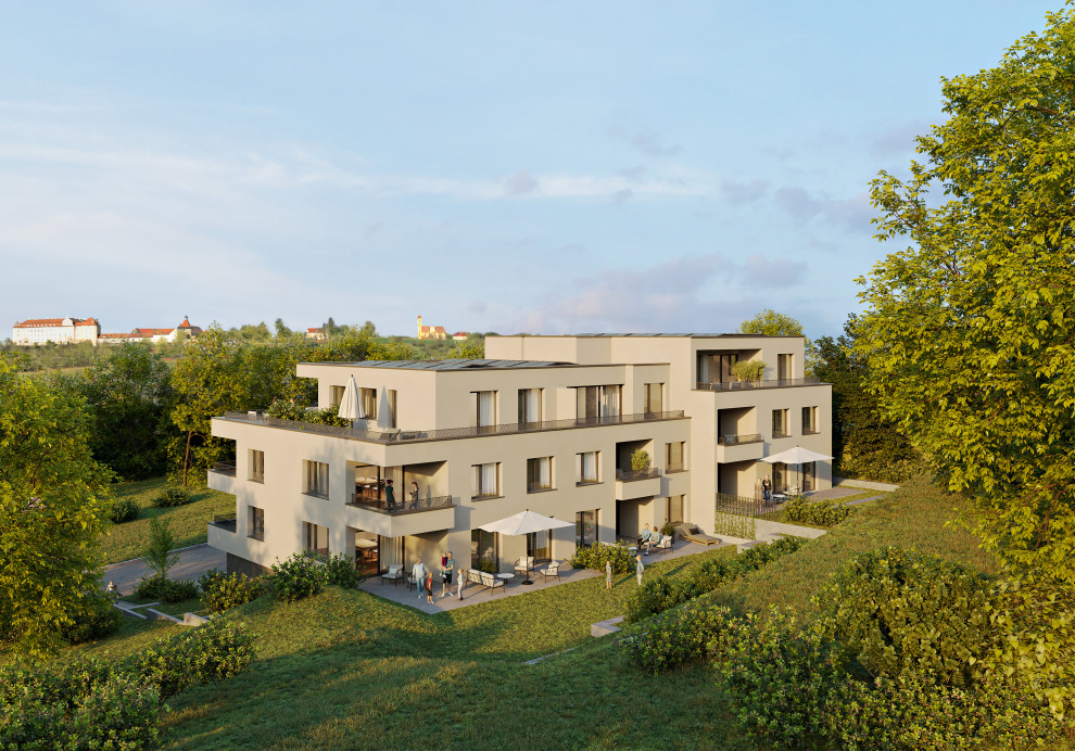 Blick vom Innenhof auf das Wohnhaus