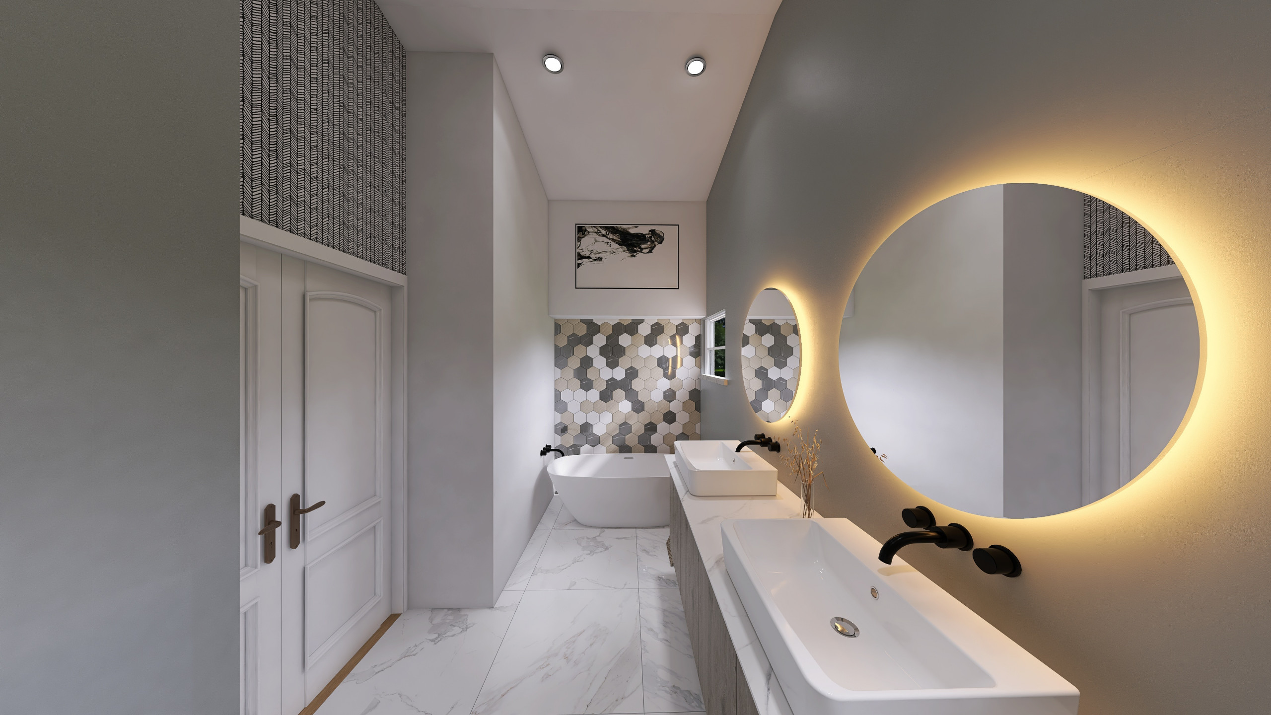 rectangle bathroom? no issues!