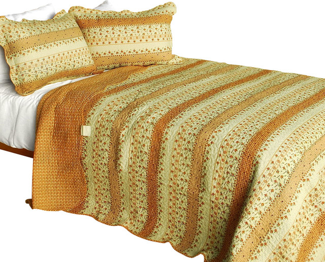 East of Eden 3PC Cotton Contained Patchwork Quilt Set (Full/Queen Size