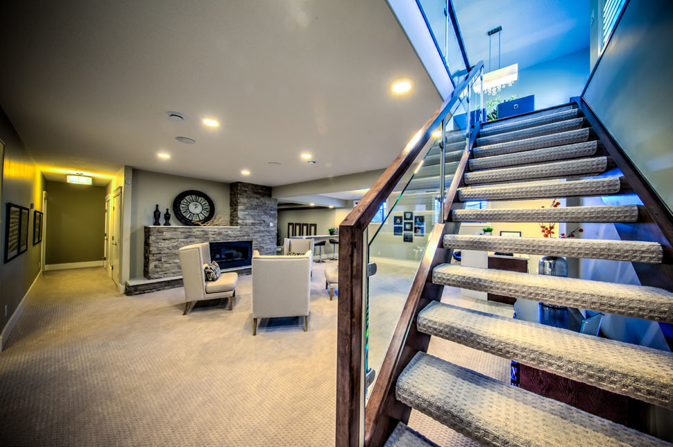 Marquee Fresh Modern New Home - Contemporary - Basement - Edmonton - by ...