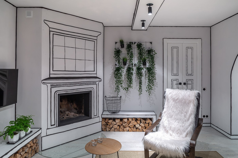 Проект переделки гостиной в загородном доме для Дачного ответа на НТВ