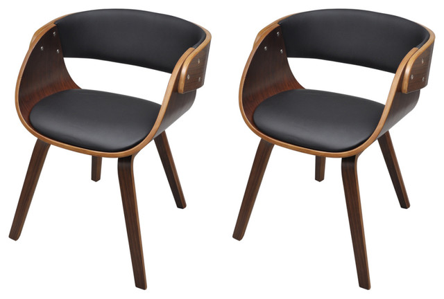 vidaXL Dining Chairs With Padded Bentwood Seat, Set of 2