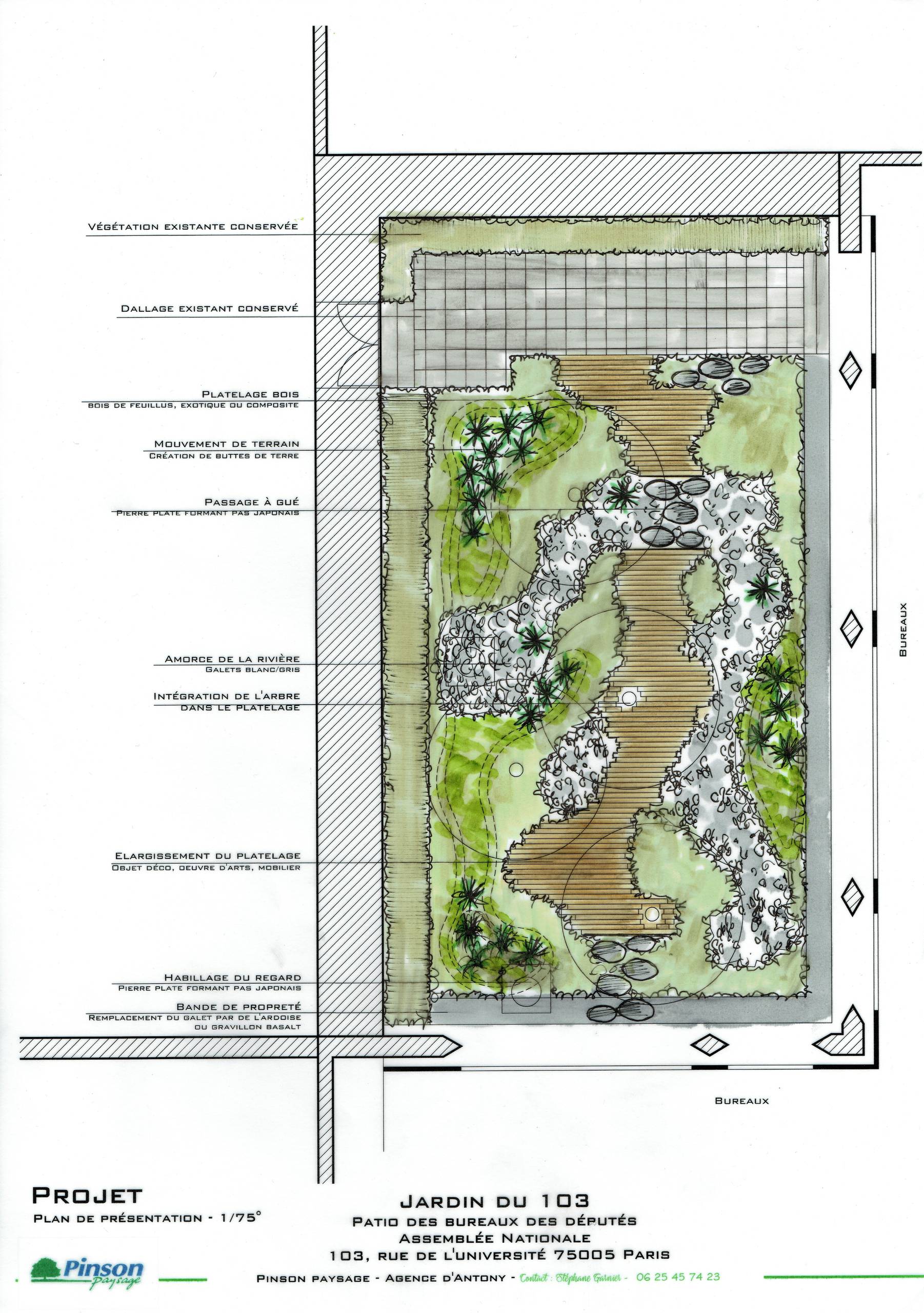 Vue en plan - Patio de l'Assemblée Nationale
