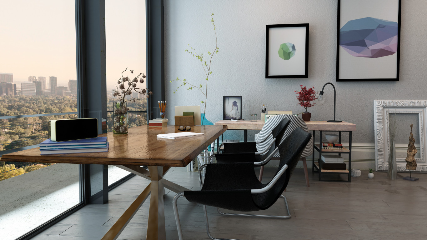 Eclectic Modern Home Office Design in Hampshire