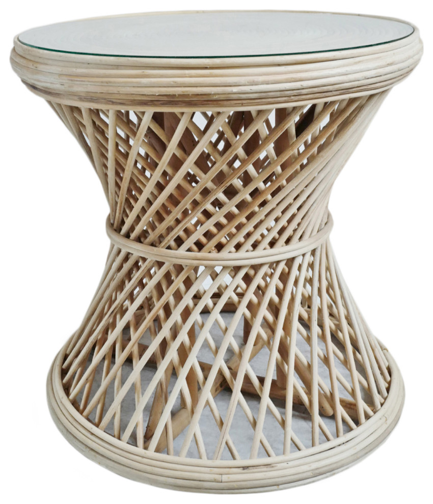 Hourglass Wicker Side Table Tropical Side Tables And End Tables by Design Mix Furniture