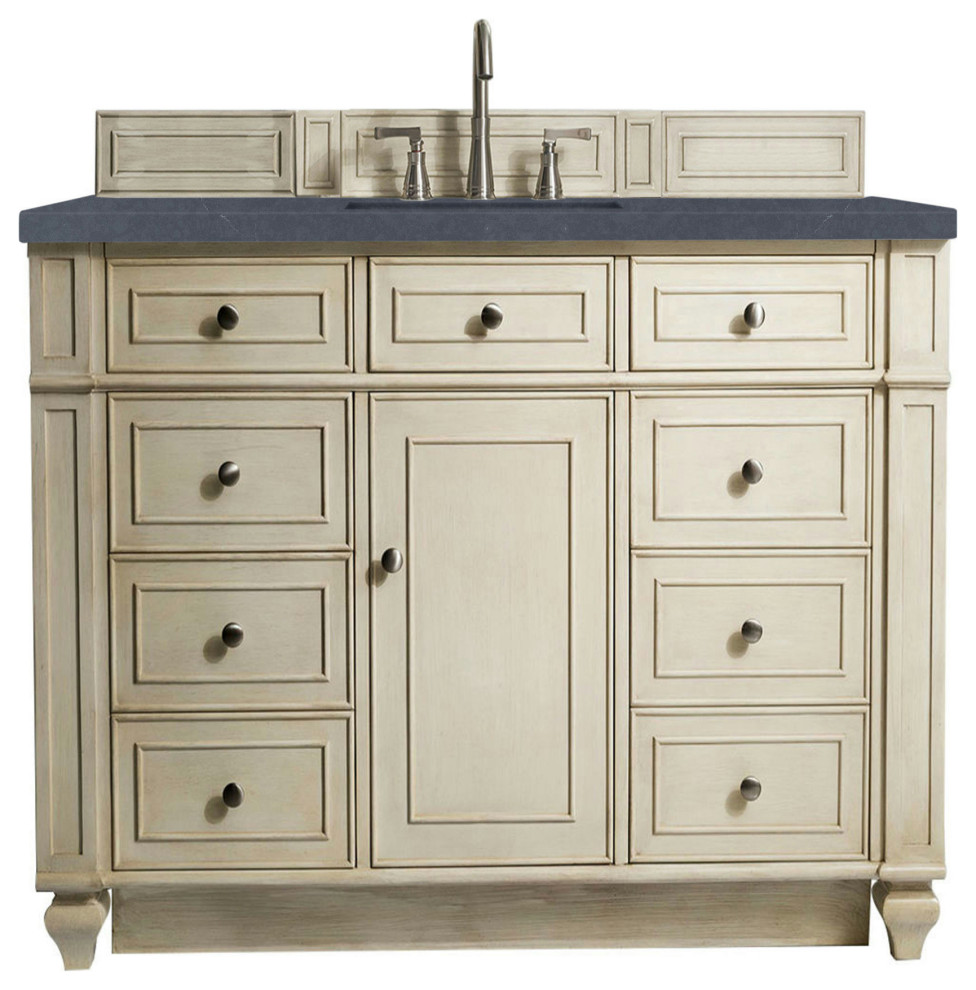 Bristol 48" Single Vanity Vintage Vanilla, 3 CM Charcoal Soapstone