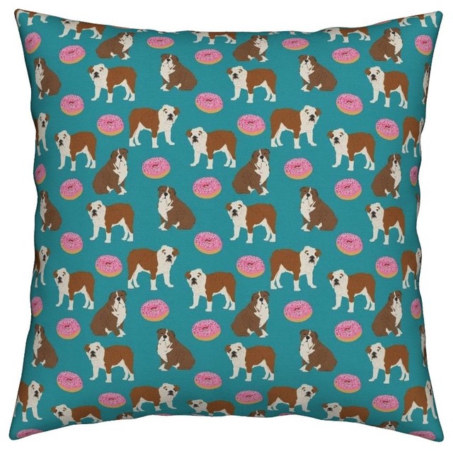 English Bulldog Donuts Food Bulldog Bulldogs Throw Pillow