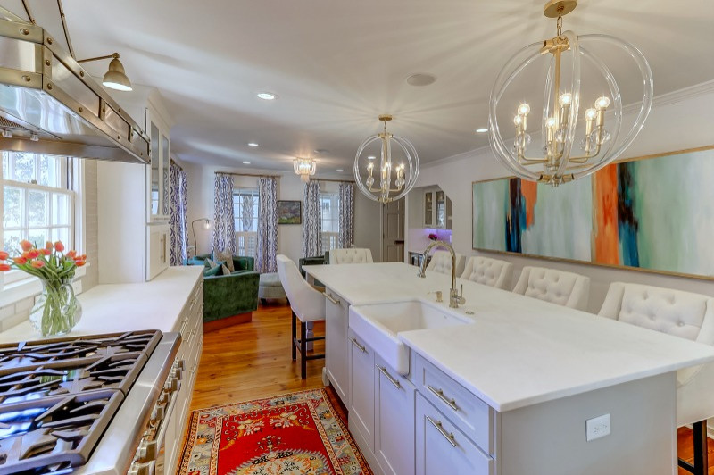 Example of a beach style kitchen design in Charleston