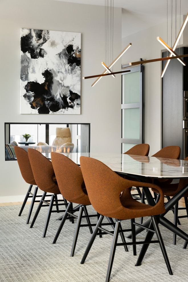 Photo of a contemporary dining room in Minneapolis.