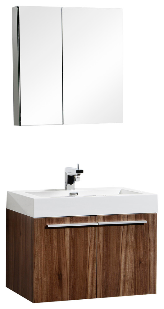 Aquamoon Jacob 28" Modern Bathroom Vanity With Medicine