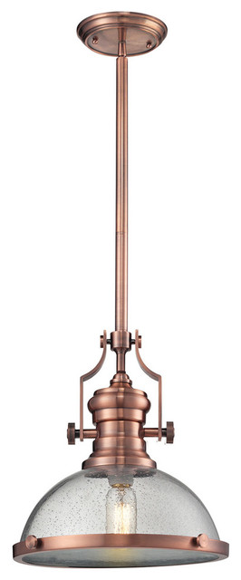 Elk Lighting Chadwick 1 Light Pendant Antique Copper Elk Lighting Chadwick 1 Light Pendant Copper Traditional