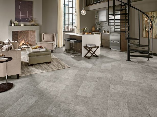 Luxury Vinyl Tile Inspiration - Contemporary - Living Room - other