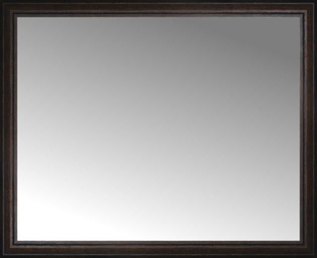 44 X36 Custom Framed Mirror Traditional Wall Mirrors By 44 X36 Custom Framed Mirror Distressed Brown