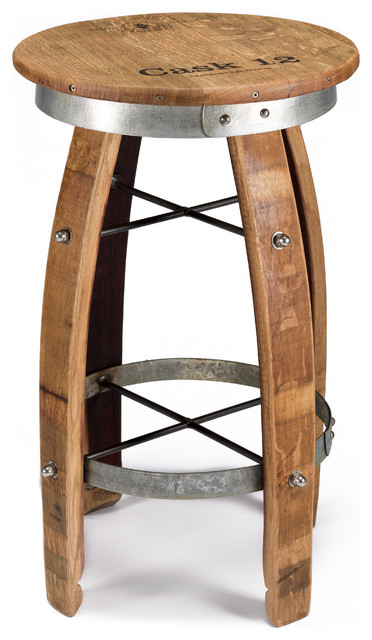 Authentic Rustic Stave Wine Barrel Bar Counter Stool Reclaimed Wood Free Gift! 
