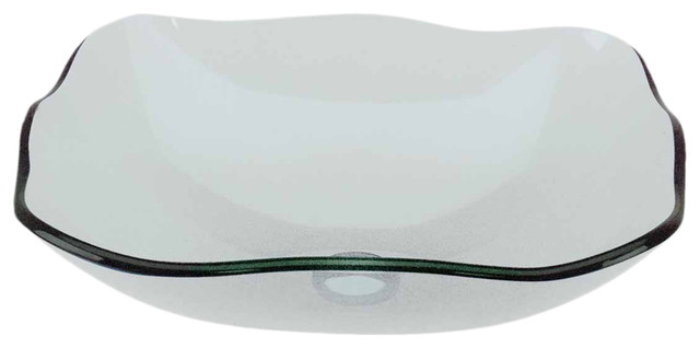 12958 Rectangular Vessel Sinks Clear Glass Green Tint Havasu 8 Petal