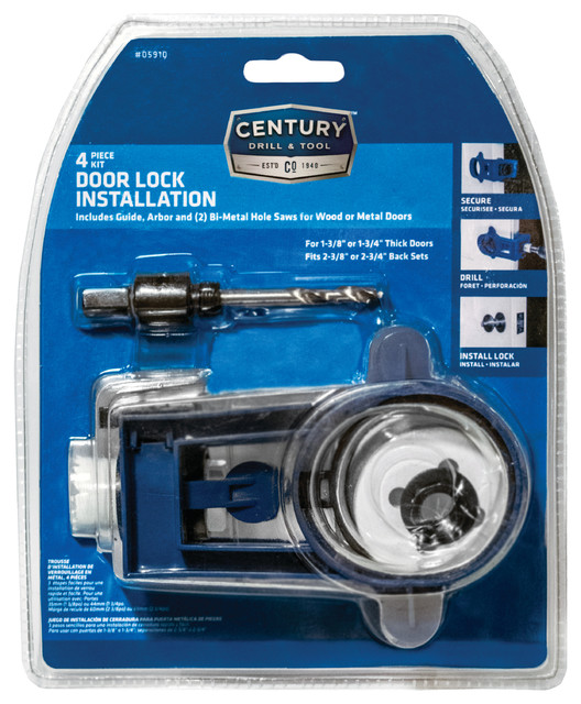 Metal Door Hole Saw Lock Set, 4 Piece Set Industrial Power Tools