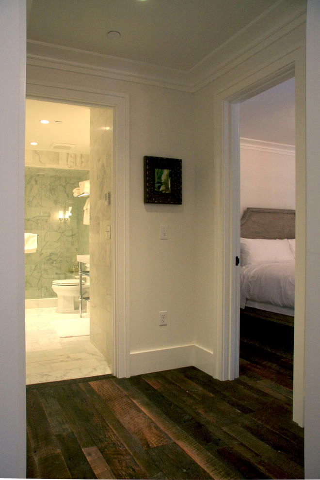Design ideas for an arts and crafts hallway in Salt Lake City with white walls and concrete floors.