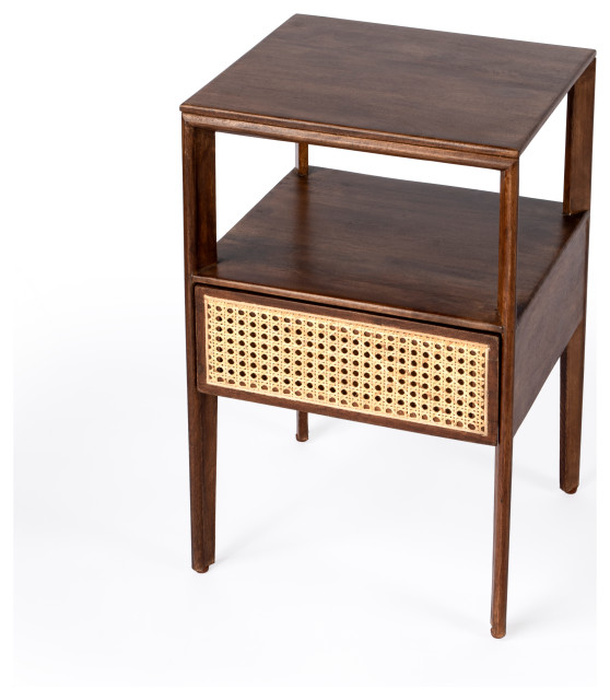 Butler Vardo 1 Drawer Cane Nightstand Multi Modern Nightstands