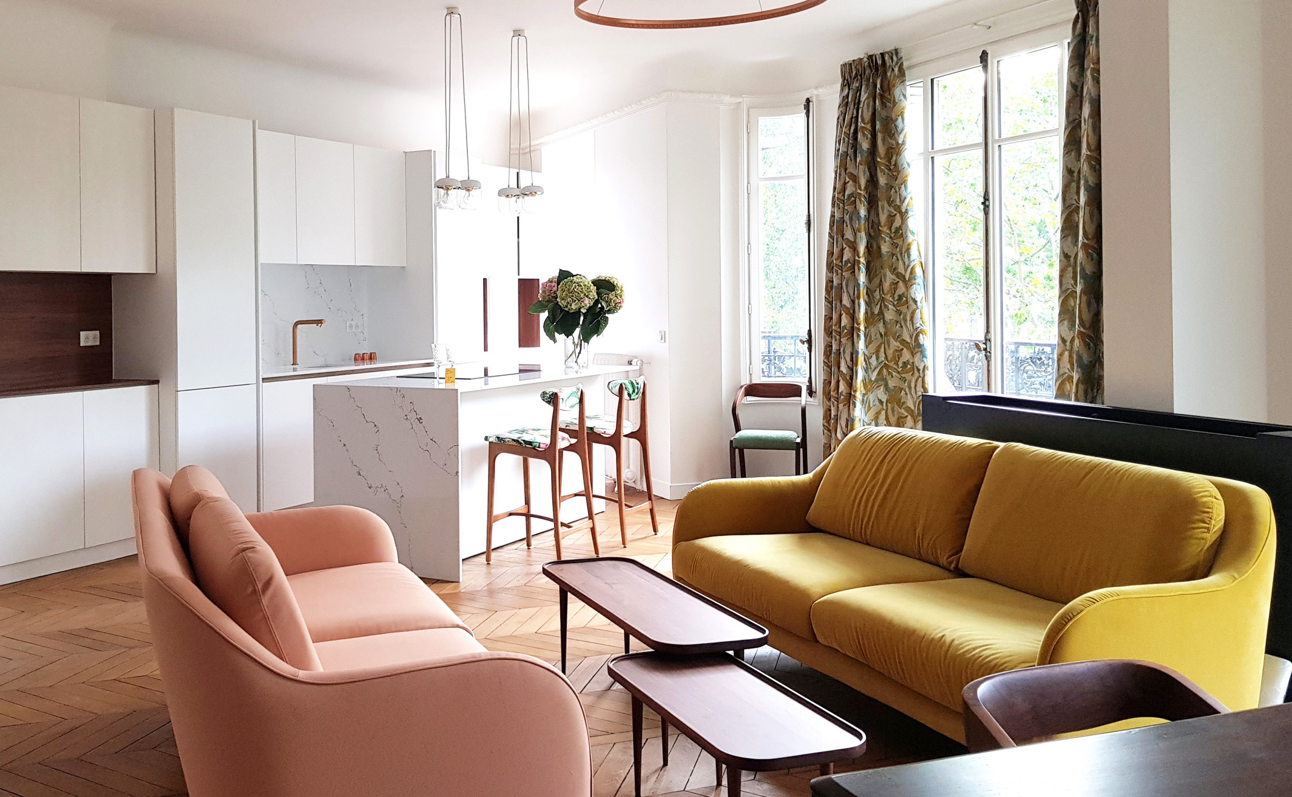 cuisine ouverte avec îlot