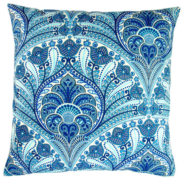 Outdoor Beach Riptide Throw Pillows, Set of 2, Blue, 18", Cover