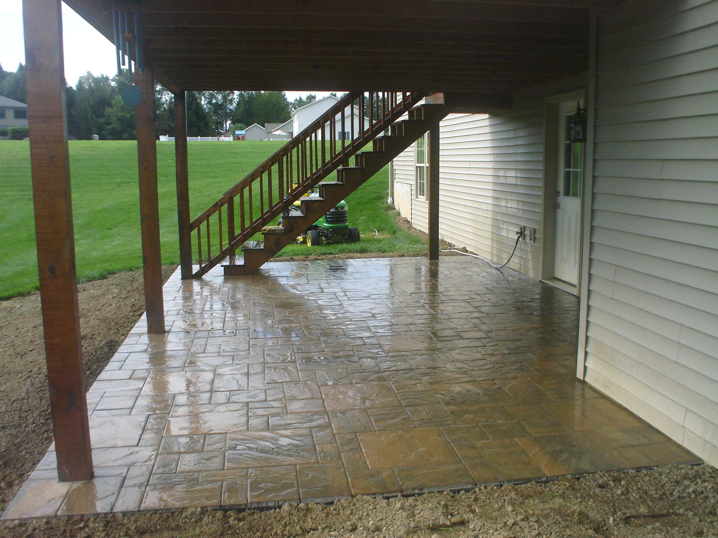 Russell, PA patio under deck area