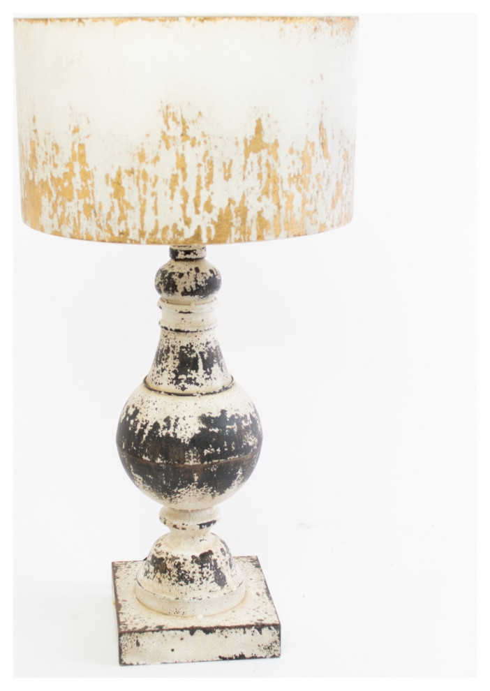 Kalalou Ccg1551 Metal Table Top Lamp With Metal Shade French Country