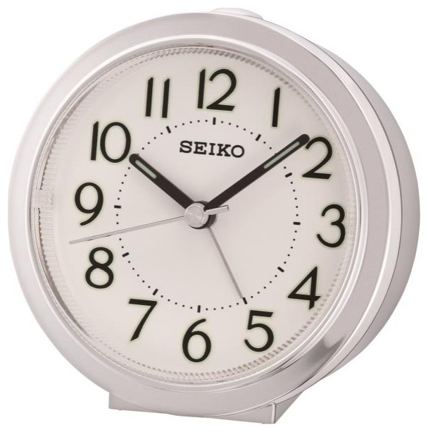 Seiko Clocks, 4" Alarm With Beep Alarm and Snooze, Dial Light