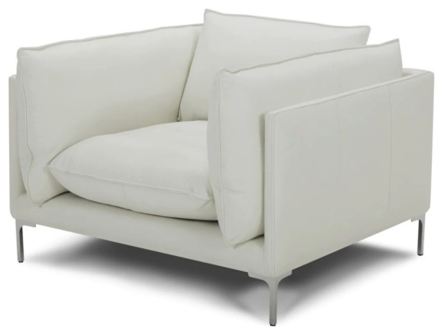 Lauren Modern White Full Leather Chair - Midcentury - Armchairs And ...