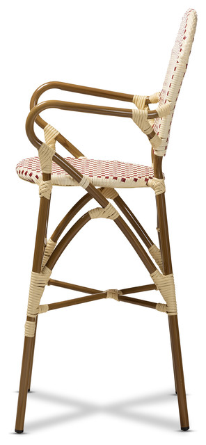 Ronja Classic French Indoor/Outdoor Beige and Red Bamboo Bistro Bar ...