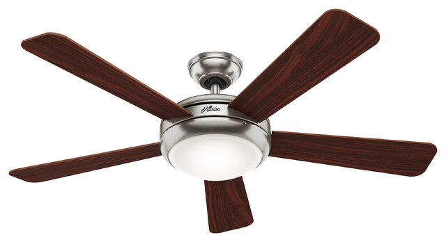 Hunter Fan Company 52 Palermo Brushed Nickel Ceiling Fan With Light And Remote