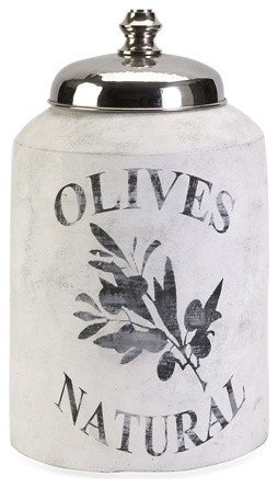 Small Olive Jar w/ Nickel Lid