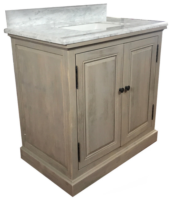 Charleston SingleSink Bathroom Vanity With Carrara White Marble Top
