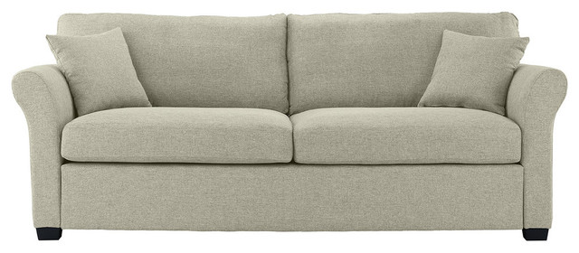 Clic And Traditional Ultra Comfortable Linen Fabric Sofa Beige