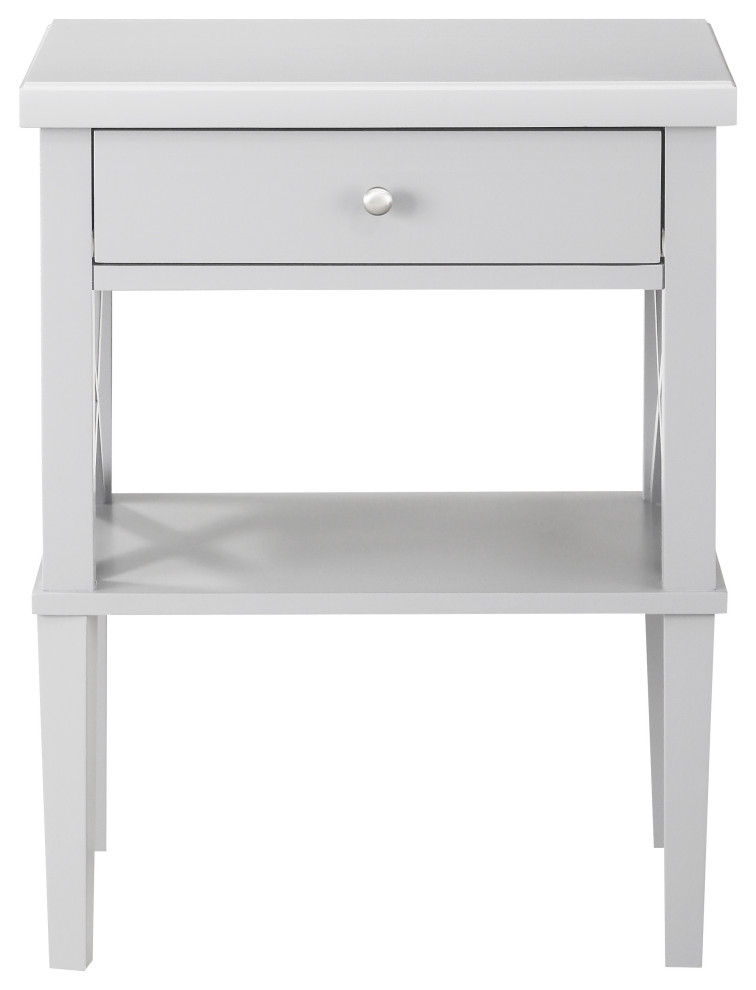 Marta Dove Gray Nightstand Transitional Nightstands And Bedside