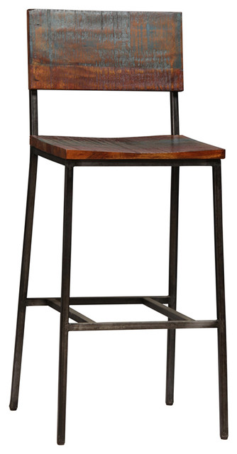 Reclaimed Wood And Iron Bar Stool Reclaimed Wood And Iron Bar Stool