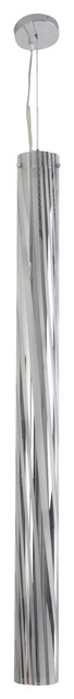 Chroman Empire 5-Light Tall Cylinder Pendant, Chrome
