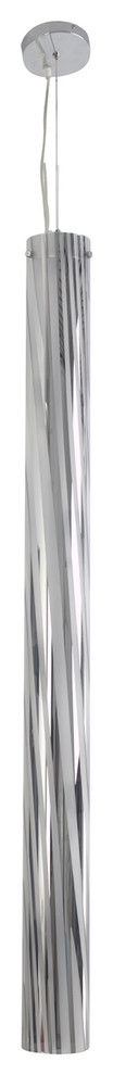 Chroman Empire 5-Light Tall Cylinder Pendant, Chrome