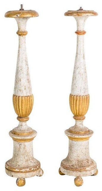 Oversized 19th Century French Gilt Candlesticks