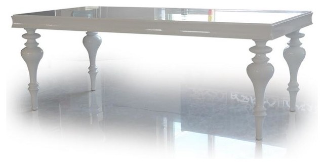 Bella 79 White Lacquer Victorian Style Dining Table Contemporary Bella 79 White Lacquer Victorian Style Dining Table