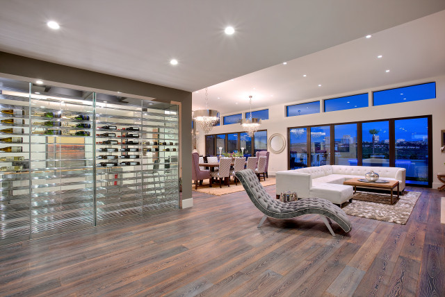 Remodeled trendy-dagligstue